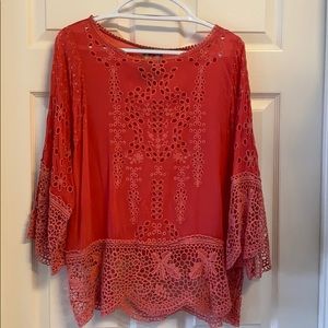 Johnny Was Coral lace top